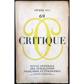 1. Critique n°69 Revue générale des publications françaises et étrangères Février 1953