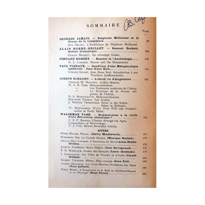 1. Critique n°69 Revue générale des publications françaises et étrangères Février 1953