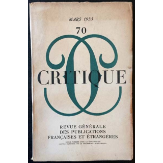 1. Critique n°70 Revue générale des publications françaises et étrangères Mars 1953