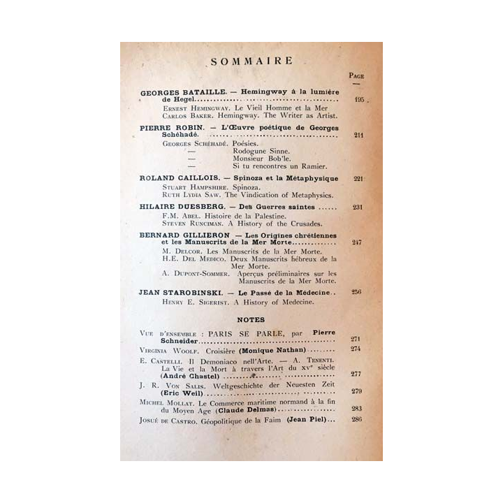 1. Critique n°70 Revue générale des publications françaises et étrangères Mars 1953