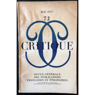 1. Critique n°72 Revue générale des publications françaises et étrangères Mai 1953