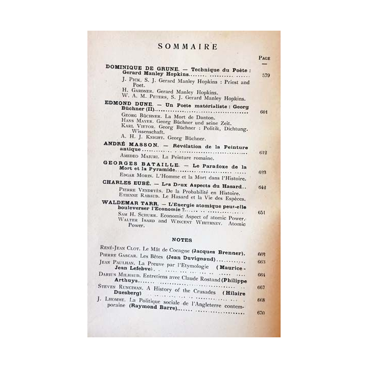 1. Critique n°74 Revue générale des publications françaises et étrangères Juillet 1953