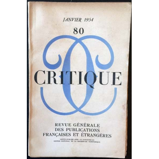 1. Critique n°80 Revue générale des publications françaises et étrangères Janvier 1954