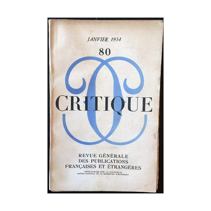 1. Critique n°80 Revue générale des publications françaises et étrangères Janvier 1954