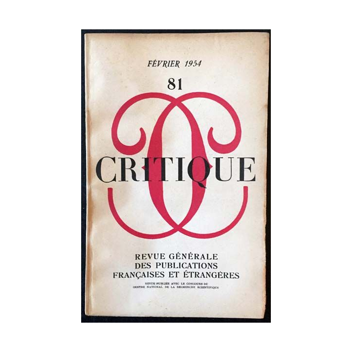 1. Critique n°81 Revue générale des publications françaises et étrangères Février 1954