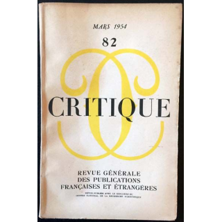 1. Critique n°82 Revue générale des publications françaises et étrangères Mars 1954