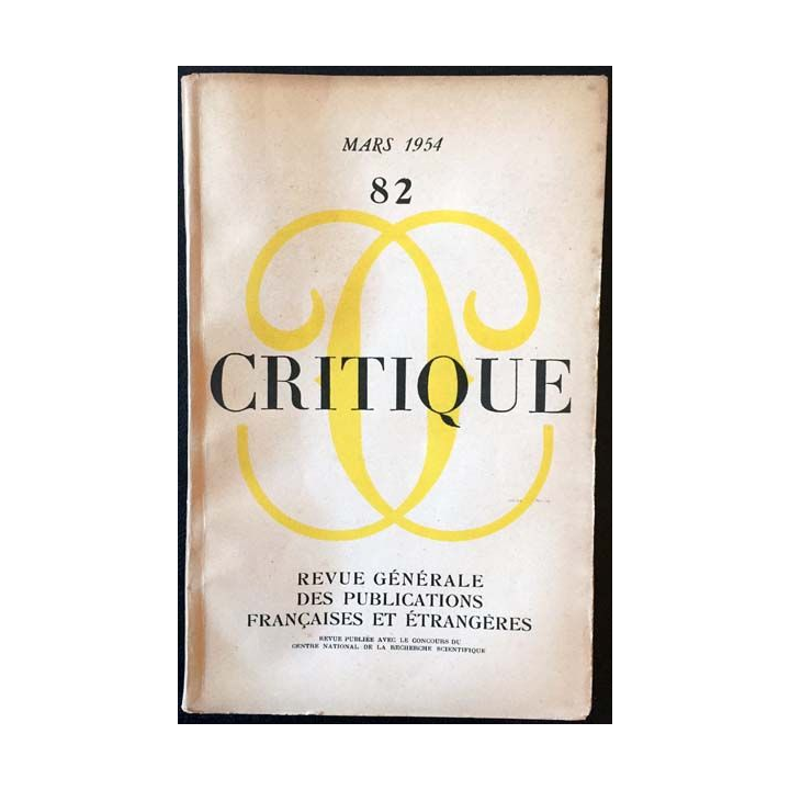 1. Critique n°82 Revue générale des publications françaises et étrangères Mars 1954
