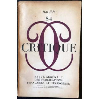 1. Critique n°84 Revue générale des publications françaises et étrangères Mai 1954