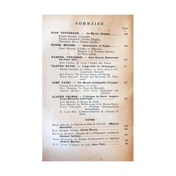 1. Critique n°84 Revue générale des publications françaises et étrangères Mai 1954