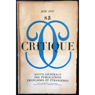1. Critique n°85 Revue générale des publications françaises et étrangères Juin 1954