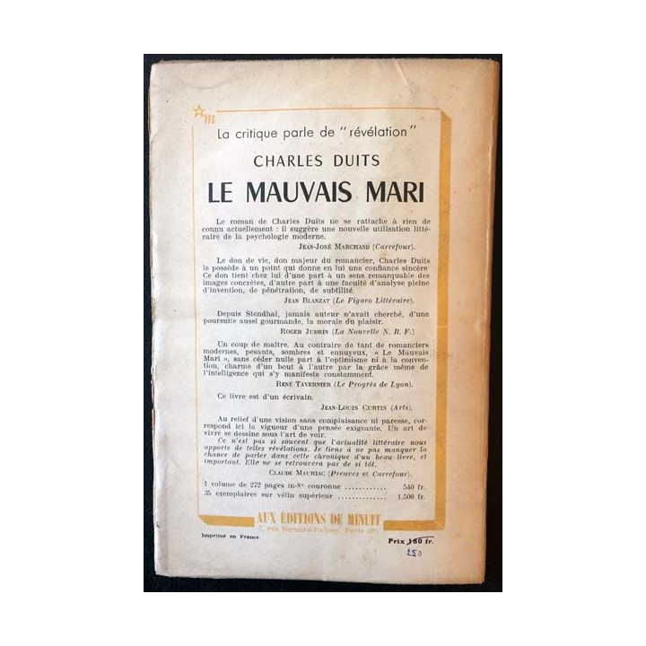 1. Critique n°89 Revue générale des publications françaises et étrangères Octobre 1954
