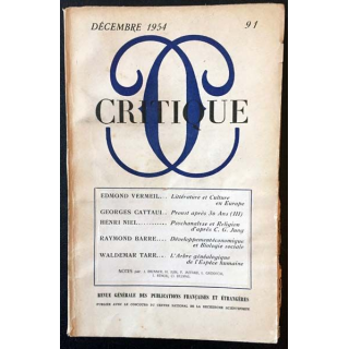1. Critique n°91 Revue générale des publications françaises et étrangères Décembre 1954