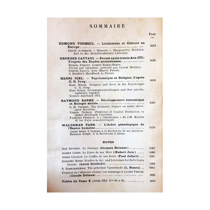 1. Critique n°91 Revue générale des publications françaises et étrangères Décembre 1954