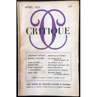 1. Critique n°95 Revue générale des publications françaises et étrangères Avril 1955