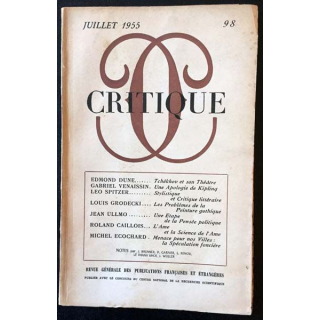 1. Critique n°98 Revue générale des publications françaises et étrangères Juillet 1955
