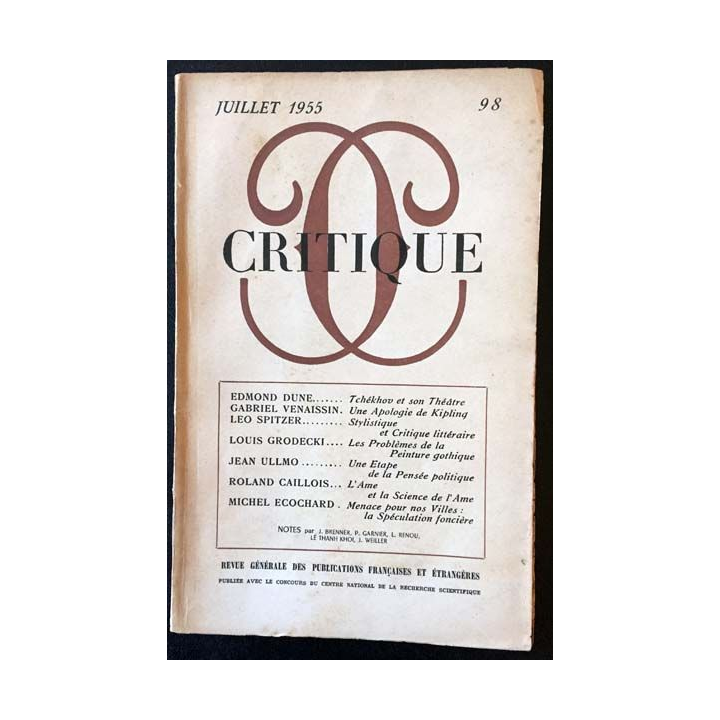 1. Critique n°98 Revue générale des publications françaises et étrangères Juillet 1955