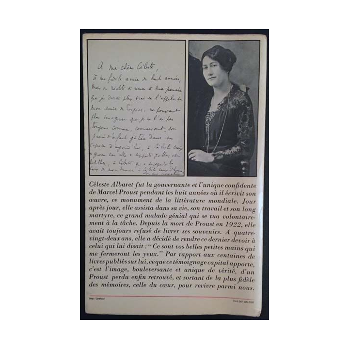1. Monsieur Proust souvenirs recueillis par Georges Belmont de Céleste Albaret aux éditions Robert Laffont