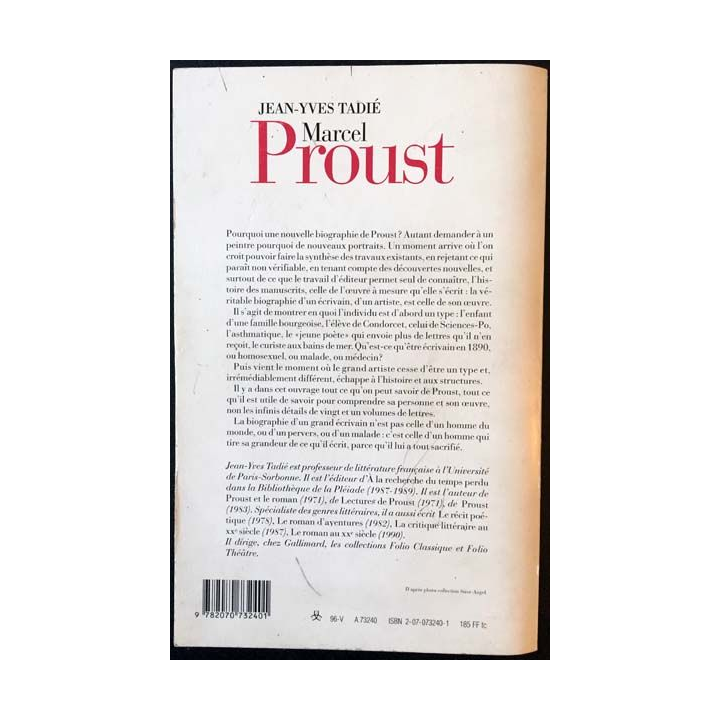 1. Marcel Proust de Jean-Yves Tadié aux éditions Gallimard