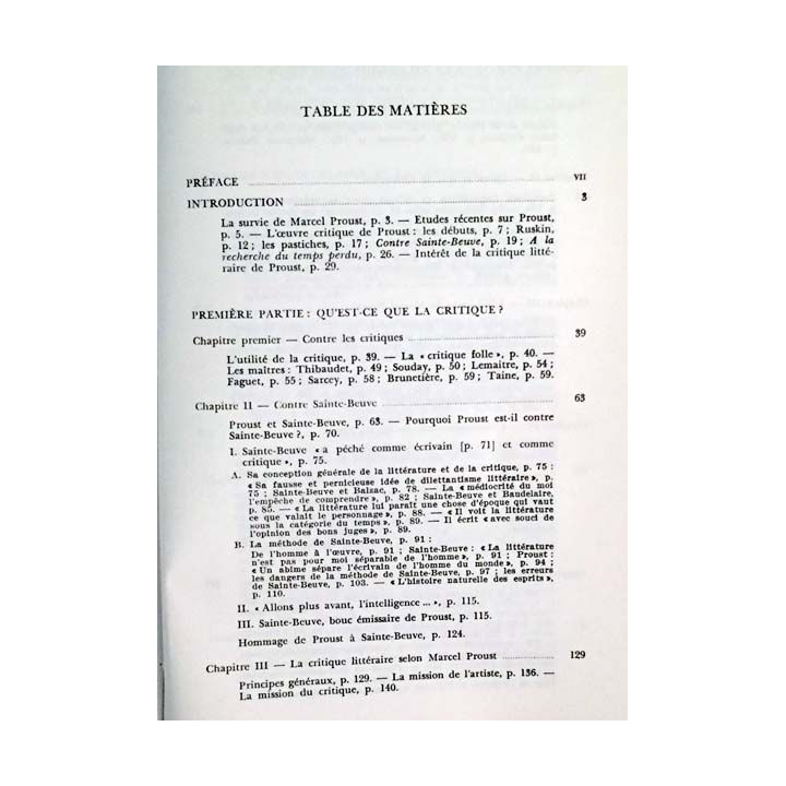 1. Marcel Proust - critique littéraire Tome I et II de René de Chantal aux éditions Les presses de l'Université de Montréal