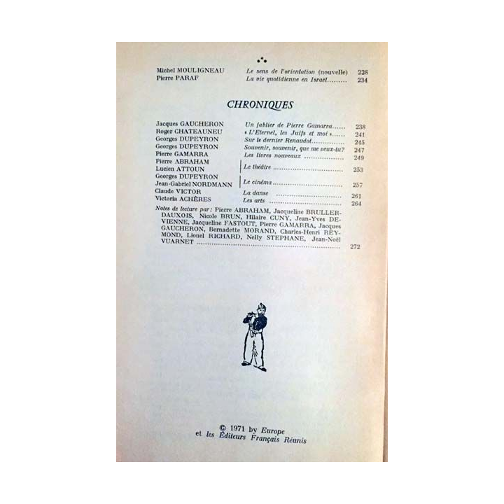 1. Europe Marcel Proust (Deux) révue mensuelle Février-Mars 1971 aux éditeurs Français réunis