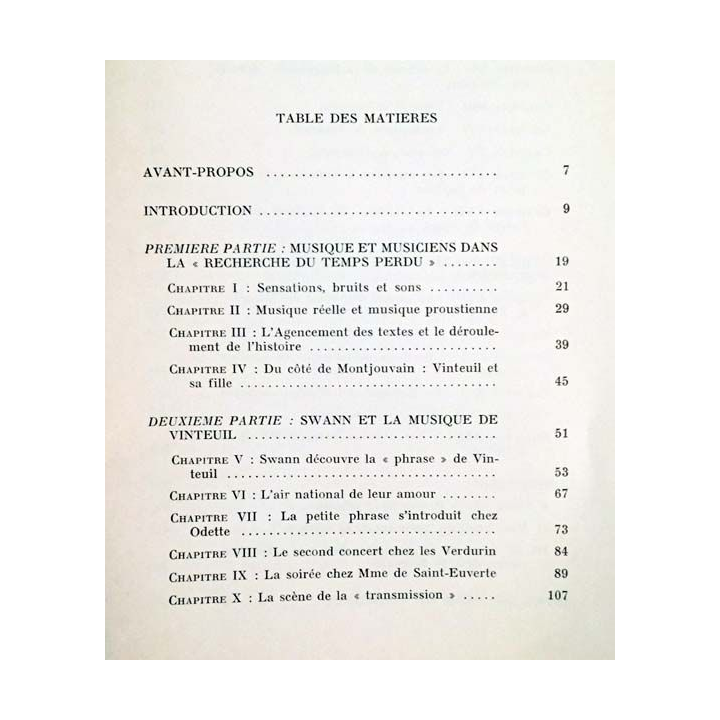 1. Musique et structure romanesque dans la recherche du temps perdu de Georges Matoré et Irène Mecz