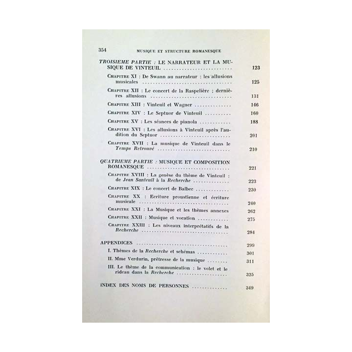 1. Musique et structure romanesque dans la recherche du temps perdu de Georges Matoré et Irène Mecz