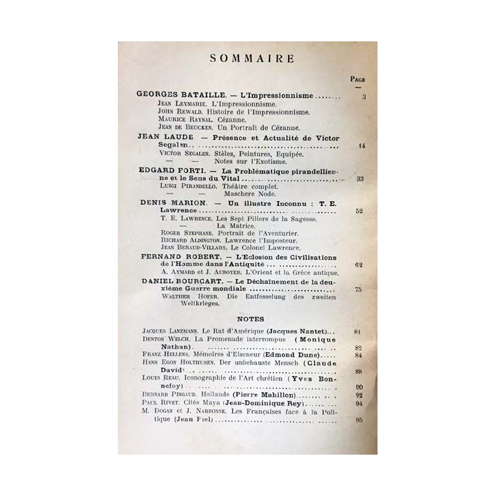1. Critique n°104 Revue générale des publications françaises et étrangères Janvier 1956 aux éditions de Minuit