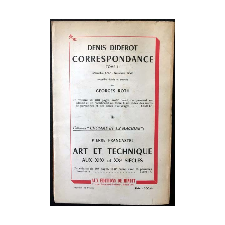 1. Critique n°107 Revue générale des publications françaises et étrangères Avril 1956 aux éditions de Minuit