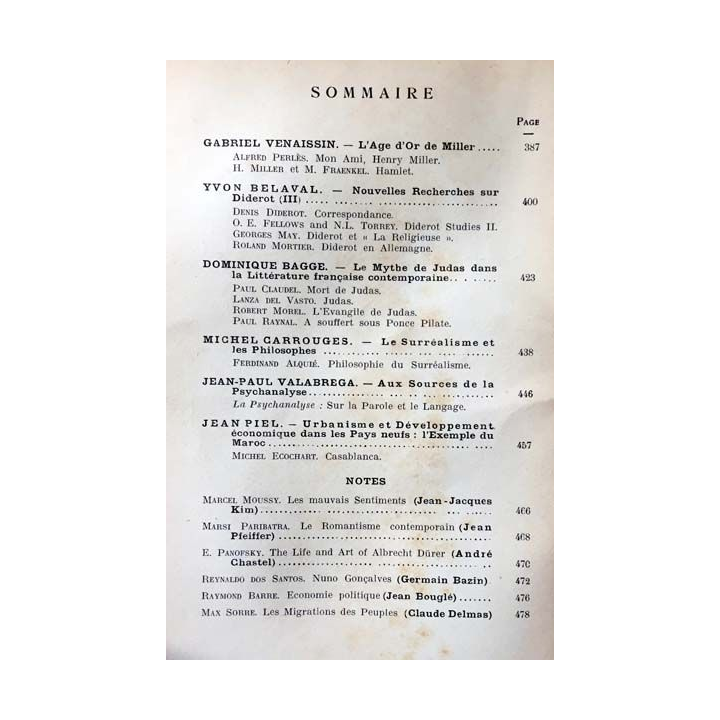 1. Critique n°108 Revue générale des publications françaises et étrangères Mai 1956 aux éditions de Minuit