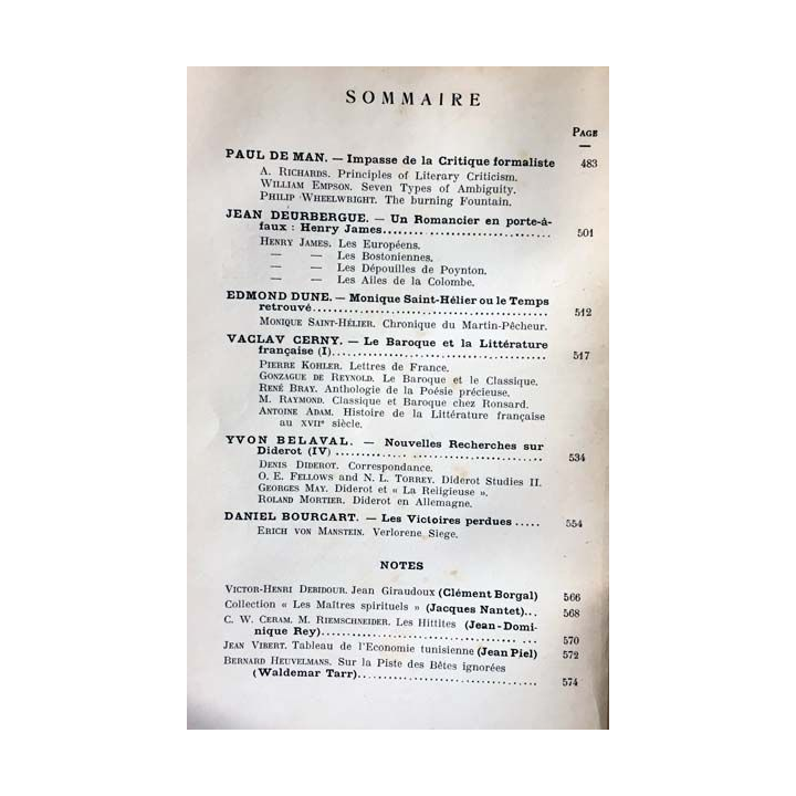 1. Critique n°109 Revue générale des publications françaises et étrangères Juin 1956 aux éditions de Minuit