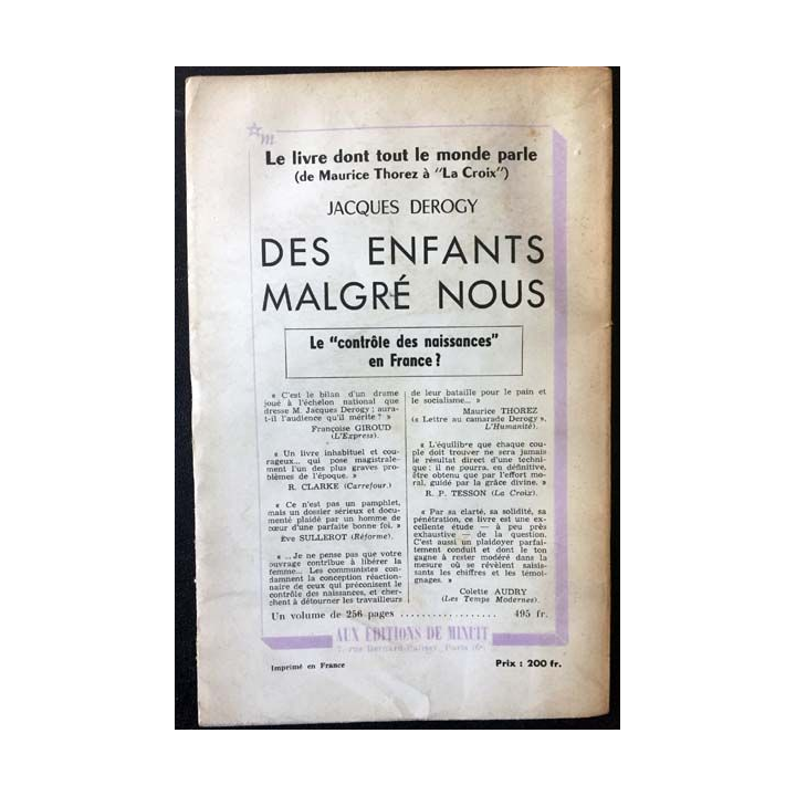 1. Critique n°110 Revue générale des publications françaises et étrangères Juillet 1956 aux éditions de Minuit