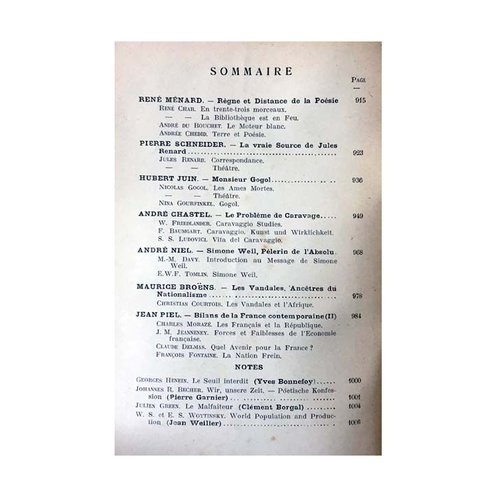 1. Critique n°114 Revue générale des publications françaises et étrangères Novembre 1956 aux éditions de Minuit