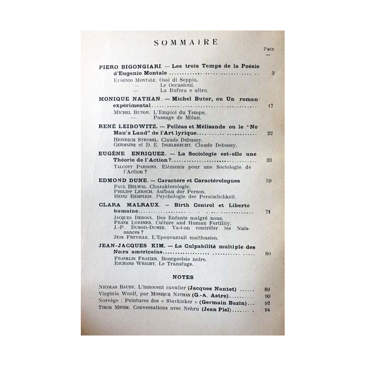 1. Critique n°116 Revue générale des publications françaises et étrangères Janvier 1957 aux éditions de Minuit