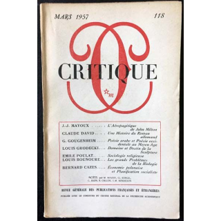 1. Critique n°118 Revue générale des publications françaises et étrangères Mars 1957 aux éditions de Minuit