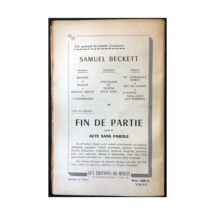 1. Critique n°119 Revue générale des publications françaises et étrangères Avril 1957 aux éditions de Minuit