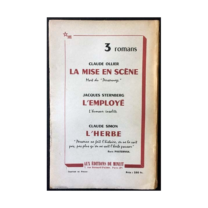 1. Critique n°137 Revue générale des publications françaises et étrangères Octobre 1958 aux éditions de Minuit