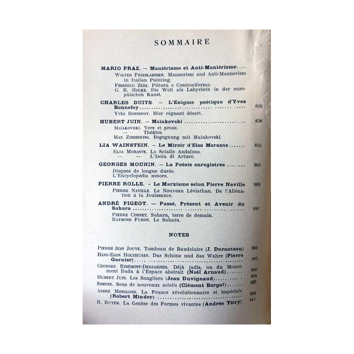 1. Critique n°137 Revue générale des publications françaises et étrangères Octobre 1958 aux éditions de Minuit