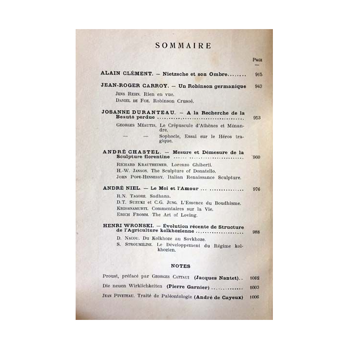 1. Critique n°138 Revue générale des publications françaises et étrangères Novembre 1958 aux éditions de Minuit