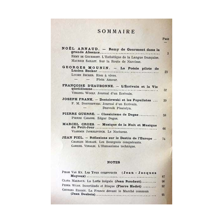1. Critique n°140 Revue générale des publications françaises et étrangères Janvier 1959 aux éditions de Minuit
