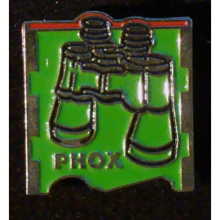 PIN'S PHOX : jumelles verte de hauteur 2 cm