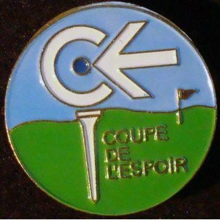 PIN'S GOLF : Couoe de l'espoir de diamètre 2,5 cm