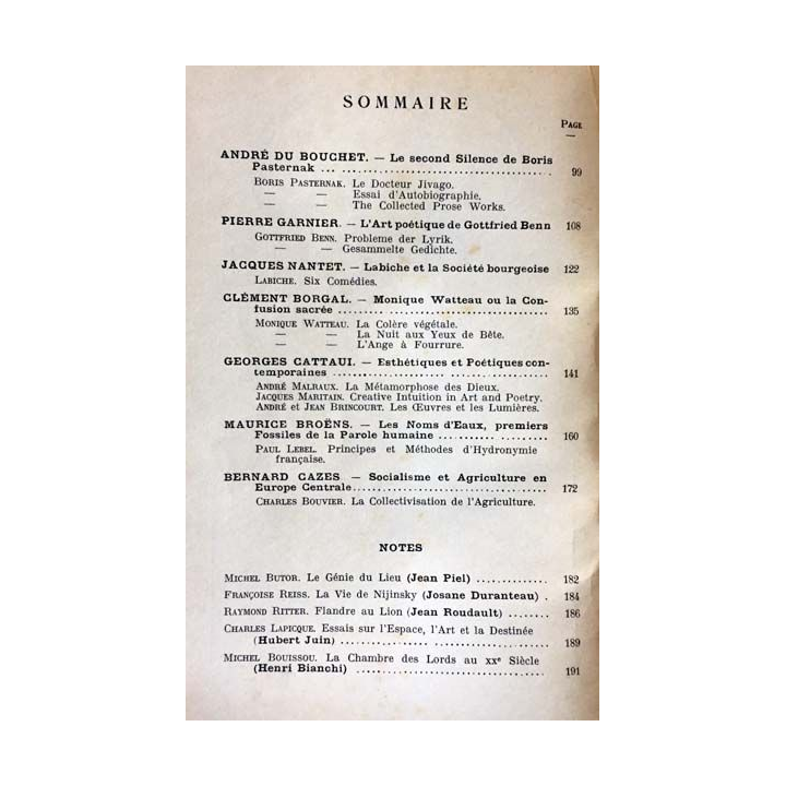 1. Critique n°141 Revue générale des publications françaises et étrangères Février 1959 aux éditions de Minuit