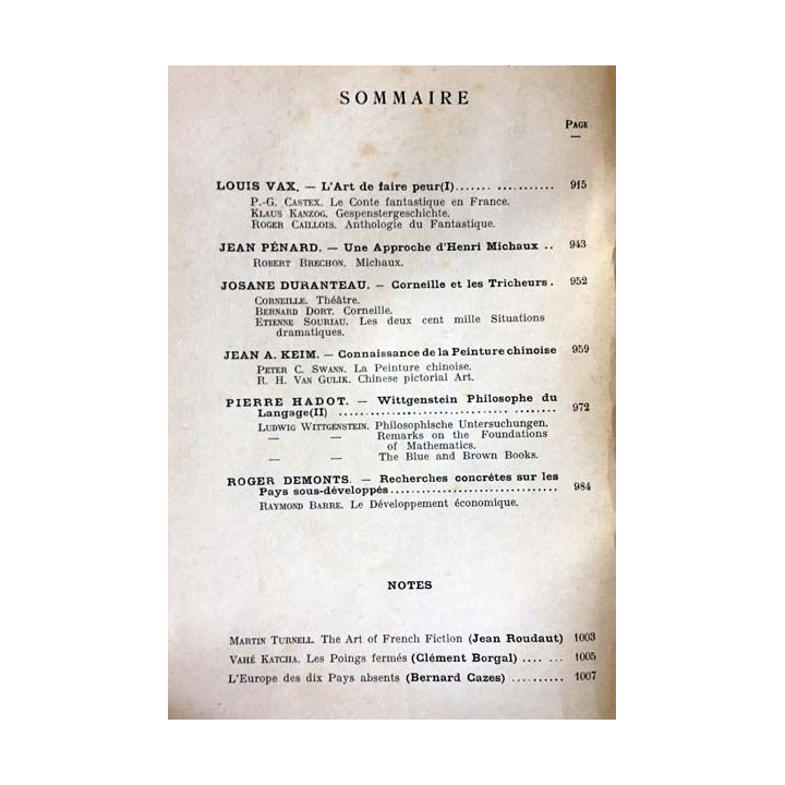 1. Critique n°150 Revue générale des publications françaises et étrangères Novembre 1959 aux éditions de Minuit