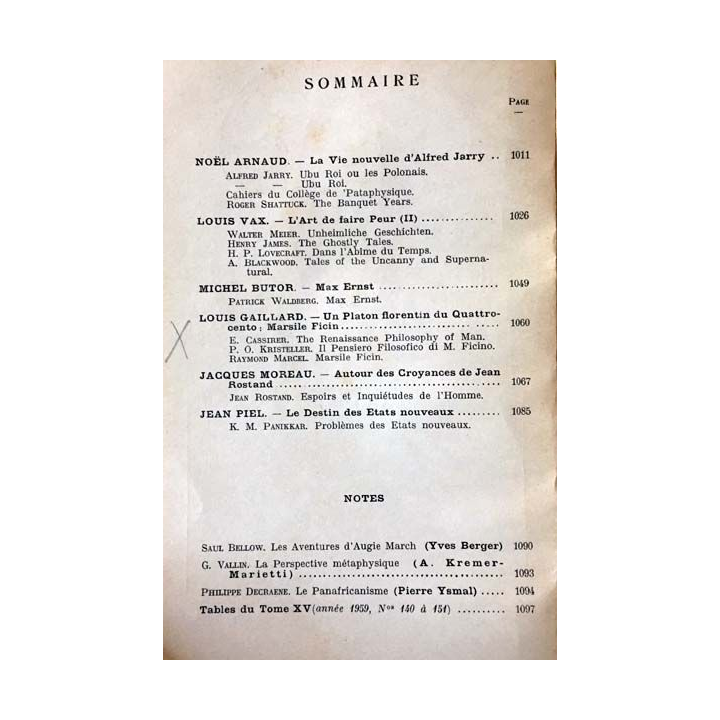 1. Critique n°151 Revue générale des publications françaises et étrangères Décembre 1959 aux éditions de Minuit