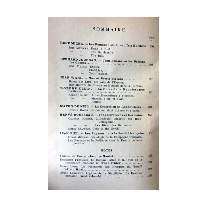 1. Critique n°155 Revue générale des publications françaises et étrangères Avril 1960 aux éditions de Minuit