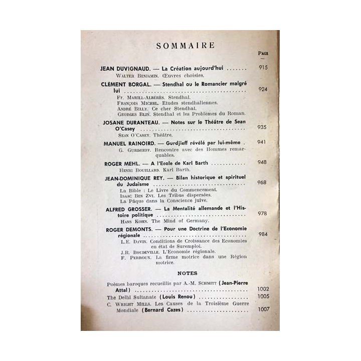 1. Critique n°162 Revue générale des publications françaises et étrangères Novembre 1960 aux éditions de Minuit