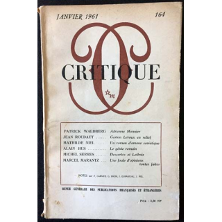 1. Critique n°164 Revue générale des publications françaises et étrangères Janvier 1961 aux éditions de Minuit