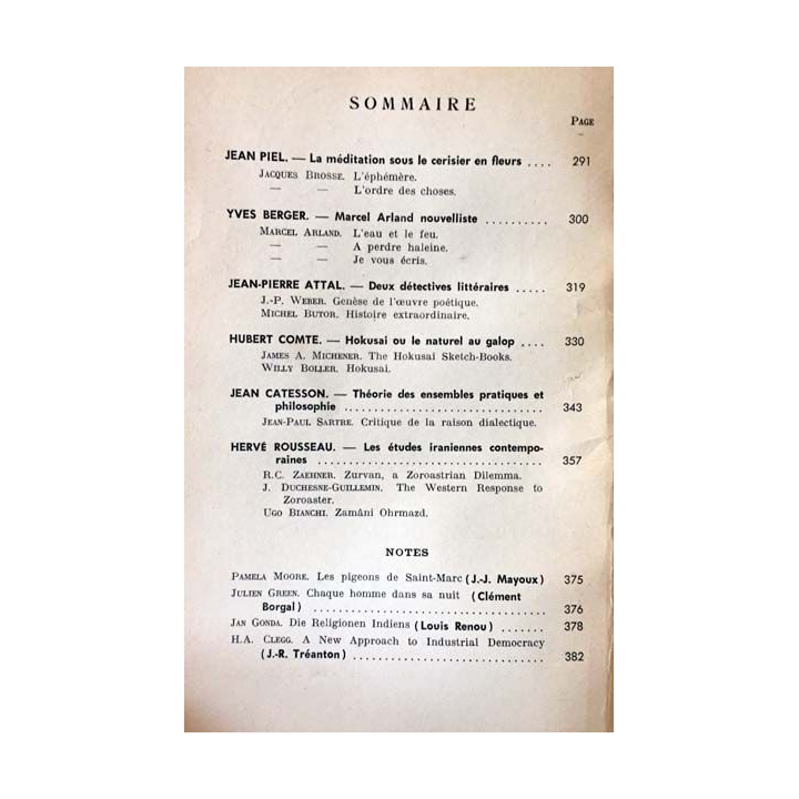 1. Critique n°167 Revue générale des publications françaises et étrangères Avril 1961 aux éditions de Minuit