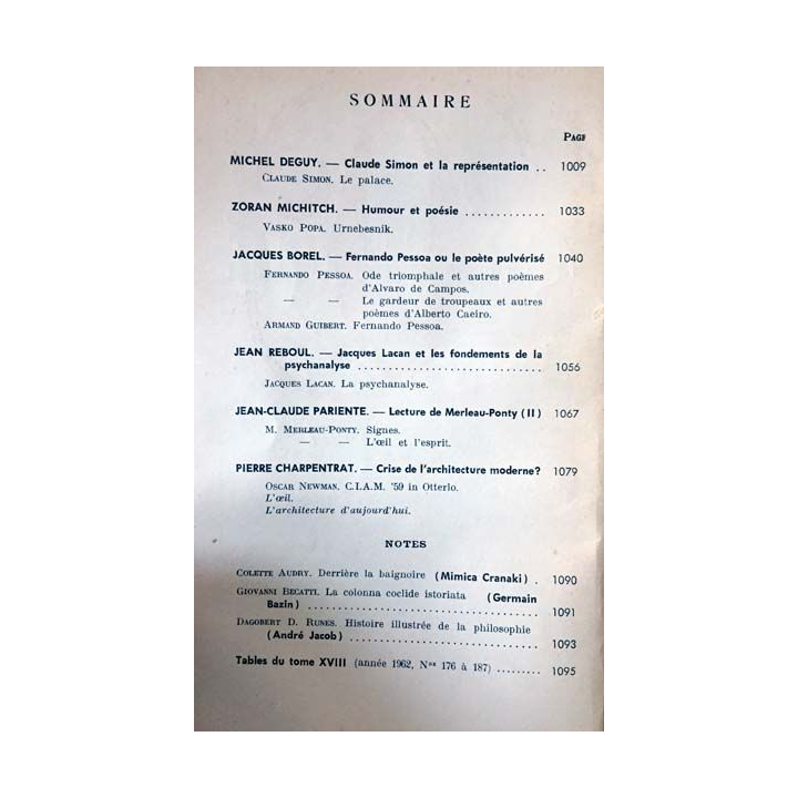 1. Critique n°187 Revue générale des publications françaises et étrangères Décembre 1962 aux éditions de Minuit