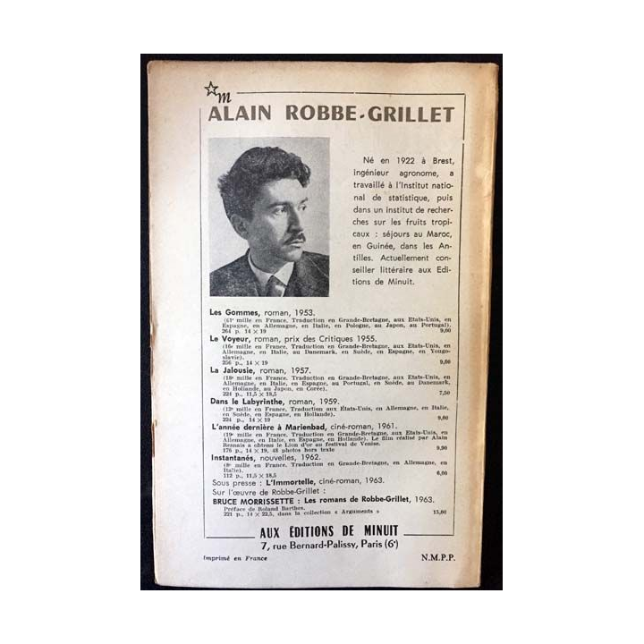 1. Critique n°191 Revue générale des publications françaises et étrangères Avril 1963 aux éditions de Minuit
